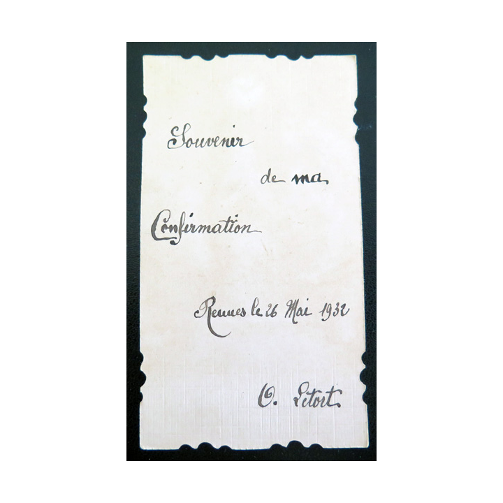 IMAGE PIEUSE : carte de confirmation 1932 6 x 11 cm