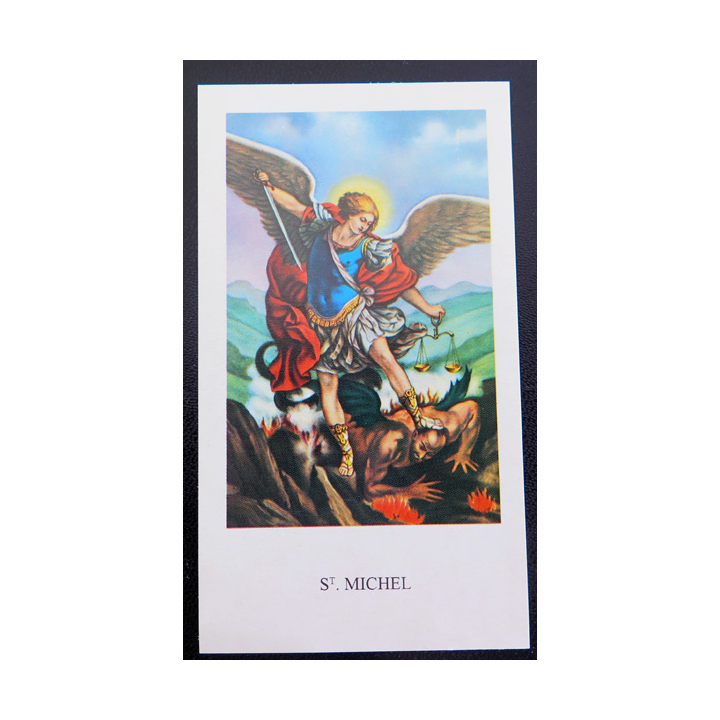IMAGE PIEUSE : Carte de Prière à Saint Michel 6 x 10,5 cm