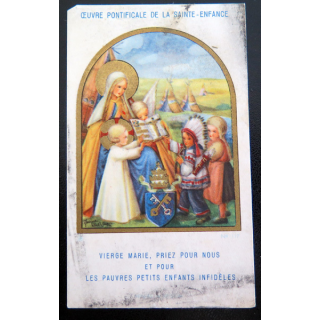 IMAGE PIEUSE : Image de l'Oeuvre pontificale de la sainte Enfance 6,5 x 11 cm