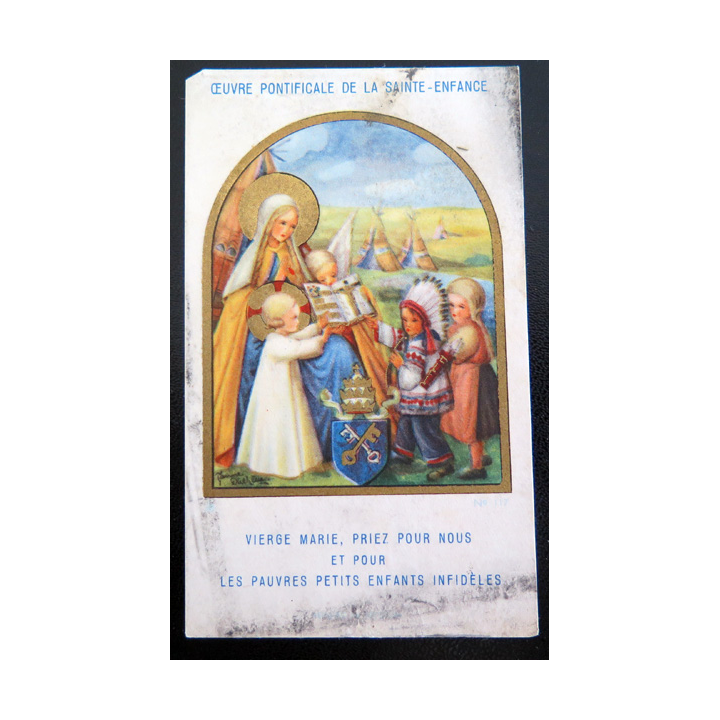 IMAGE PIEUSE : Image de l'Oeuvre pontificale de la sainte Enfance 6,5 x 11 cm
