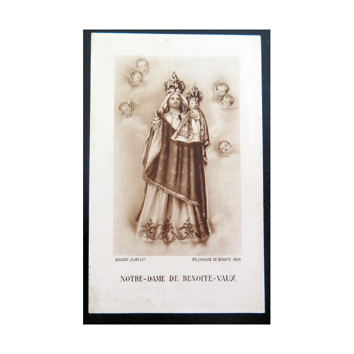 IMAGE PIEUSE : Image d la Prière à Notre-Dame de Benoite-Vaux 6,8 x 11,1 cm