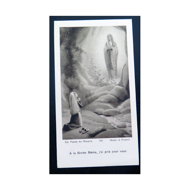 IMAGE PIEUSE : Image de la Prière à Notre-Dame de Lourdes 5,7 x 10,5 cm
