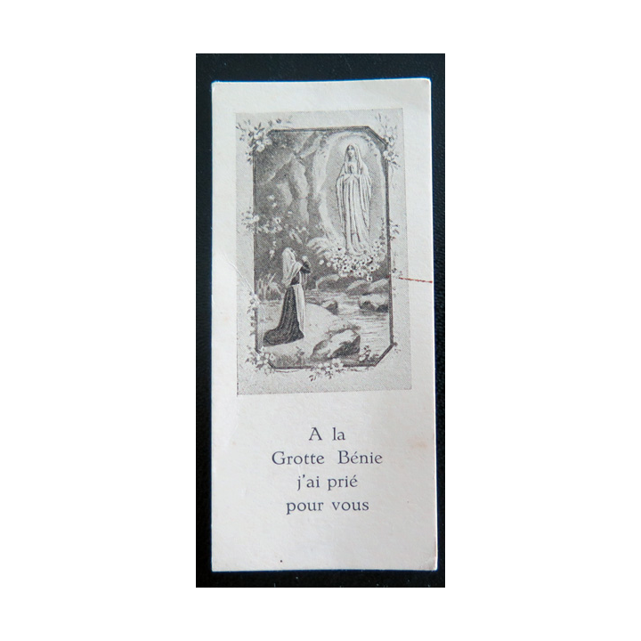 IMAGE PIEUSE : image de Prière à la Grotte Bénie j'ai prié pour vous 3,7 x 8 cm