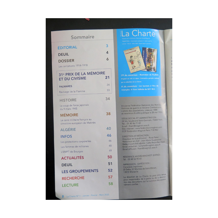 LA CHARTE N°1 janvier février mars 2025 Les caricatures 1914-1918