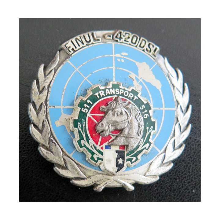 511° / 516° RT : insigne de la FINUL 420° DSL 9° Mandat 511° / 516° Régiment du train Drago Paris