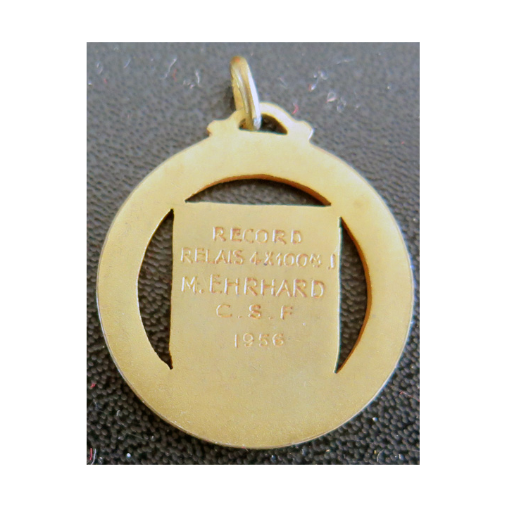 LIFA : médaille de la ligue de l'île de France d'athlétisme  attribuée en 1956 à M. Ehrhard 4 x 100 m
