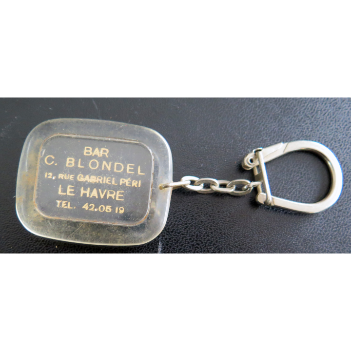 Porte clefs Vintage des années 1950-1960 : Bar Blondel Le Havre