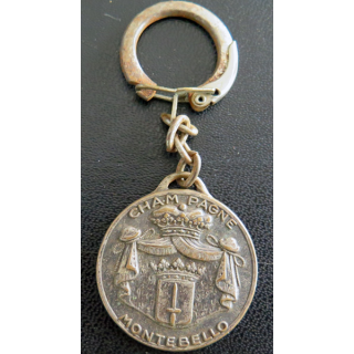 Porte clefs Vintage des années 1950-1960 : Champagne Montebello Château de Mareuil-sur-Aÿ