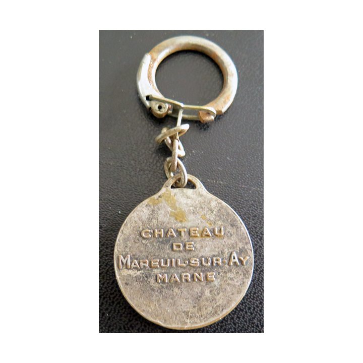 Porte clefs Vintage des années 1950-1960 : Champagne Montebello Château de Mareuil-sur-Aÿ