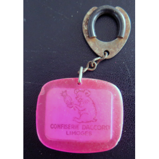 Porte clefs Vintage des années 1950-1960 : Confiserie Daccord Limoges