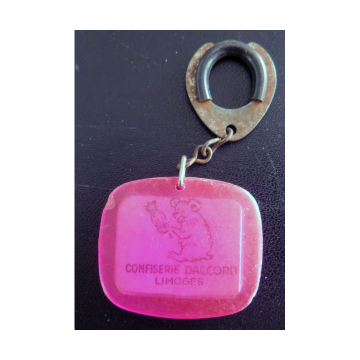 Porte clefs Vintage des années 1950-1960 : Confiserie Daccord Limoges