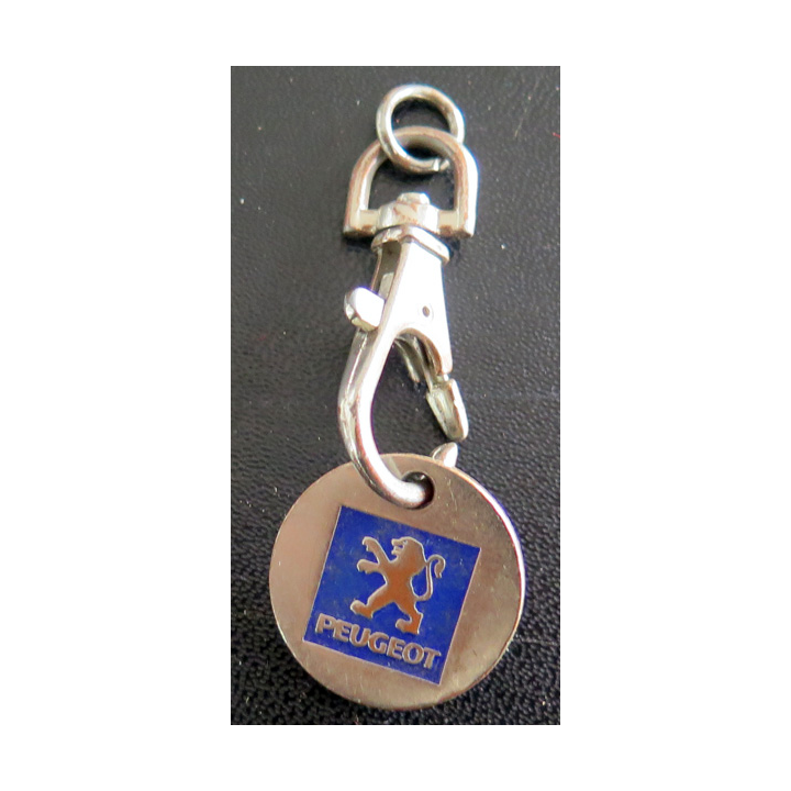 Porte clefs Vintage des années 1950-1960 : jeton de caddie Peugeot