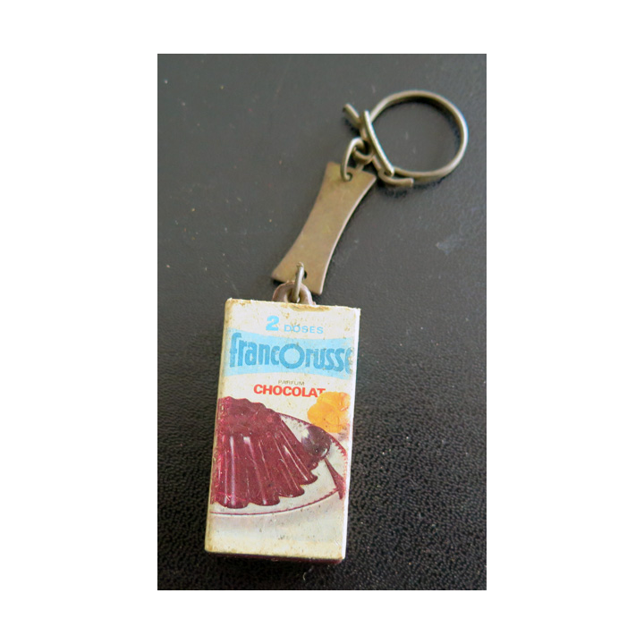 Porte clefs Vintage des années 1950-1960 : Doses Francorusse parfum chocolat
