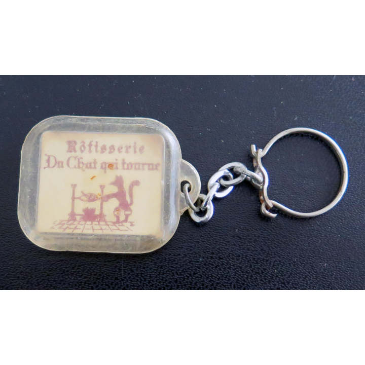 Porte clefs Vintage des années 1950-1960 : Rôtisserie du Chat qui tourne