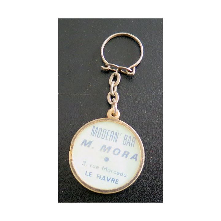 Porte clefs Vintage des années 1950-1960 : Modern Bar M. Mora Le Havre
