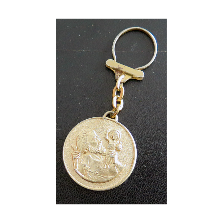 Porte clefs Vintage des années 1950-1960 : Saint Christophe offert par YNA Cake