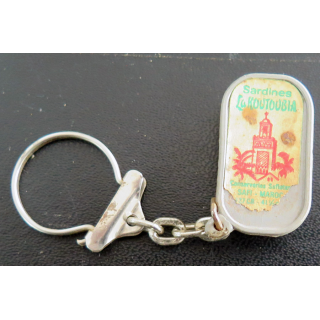 Porte clefs Vintage des années 1950-1960 : Boite de sardines La Koutoubia