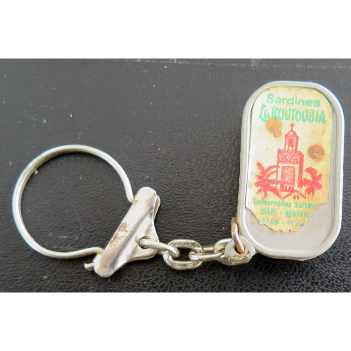 Porte clefs Vintage des années 1950-1960 : Boite de sardines La Koutoubia