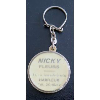 Porte clefs Vintage des années 1950-1960 : Nicky Fleurs Harfleur