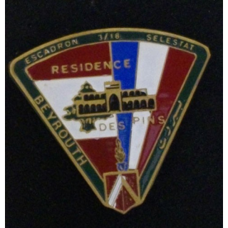 LIBAN : ESCADRON 3-18 SÉLESTAT A BEYROUTH RÉSIDENCE DES PINS