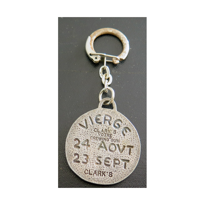 Porte clefs Vintage des années 1950-1960 : Vierge 24 Août 23 septembre