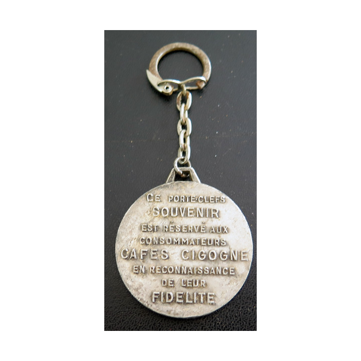 Porte clefs Vintage des années 1950-1960 : café Cigogne le sentir à son goût