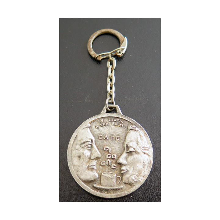 Porte clefs Vintage des années 1950-1960 : café Cigogne le sentir à son goût
