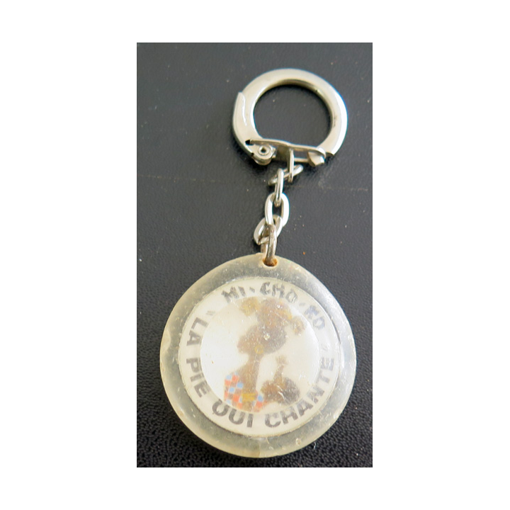 Porte clefs Vintage des années 1950-1960 : Mi-Cho-Co la Pie qui chante