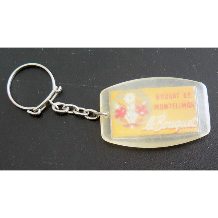Porte clefs Vintage des années 1950-1960 : Nougat de Montélimar Le Bouquet