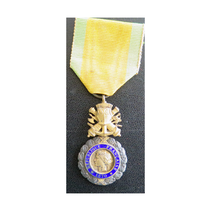 FRANCE : Médaille militaire 1870 3° république en argent émaux parfaits