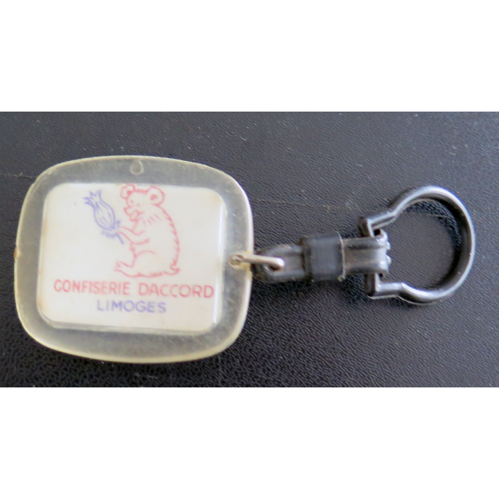 Porte clefs Vintage des années 1950-1960 : Confiserie Daccord Limoges