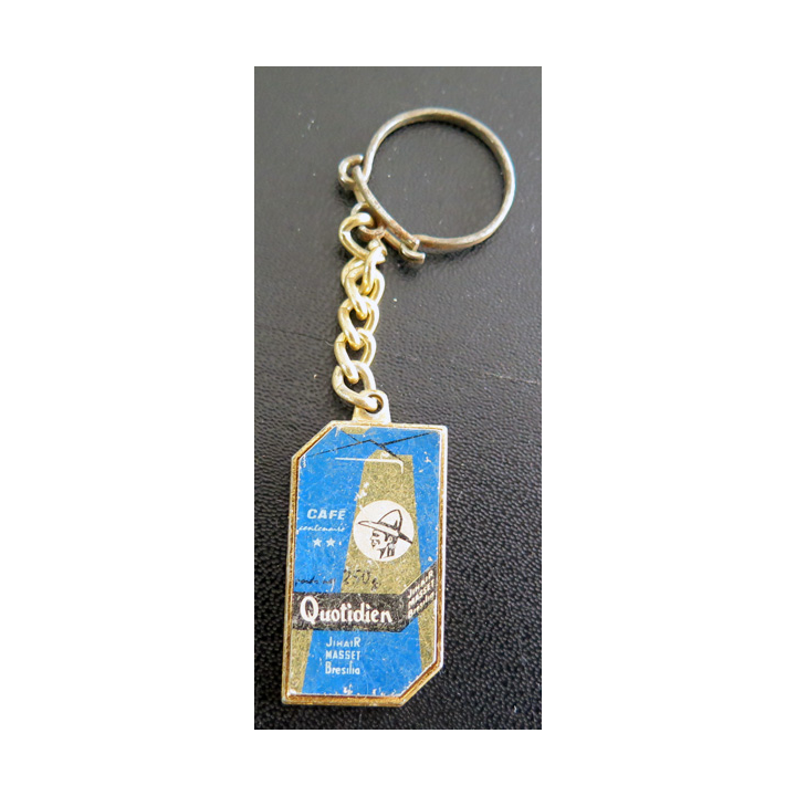 Porte clefs Vintage des années 1950-1960 : Saint Christophe avec les cafés Quotidien