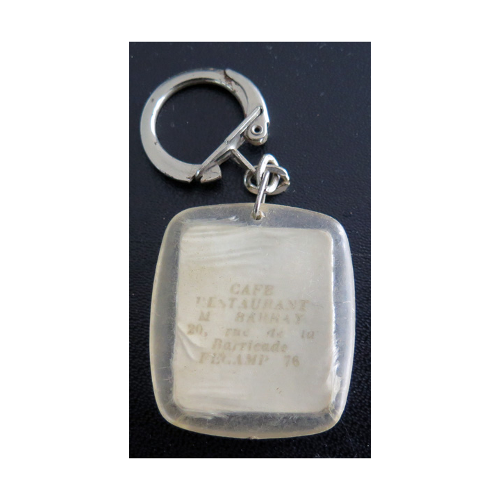 Porte clefs Vintage des années 1950-1960 : Café restaurant Barray Fécamp