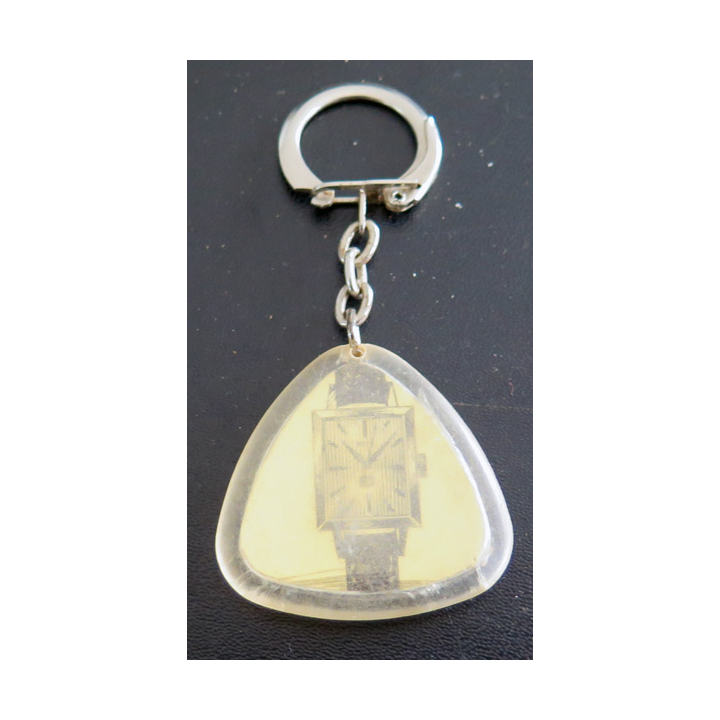 Porte clefs Vintage des années 1950-1960 :  Votre Horloger J. TRAP Fécamp