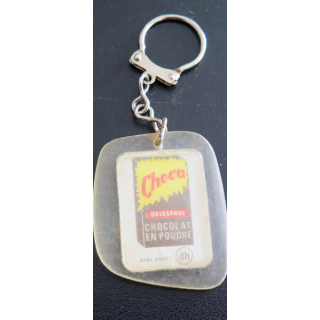 Porte clefs Vintage des années 1950-1960 : Chocolat Biscuits confiserie Delespaul