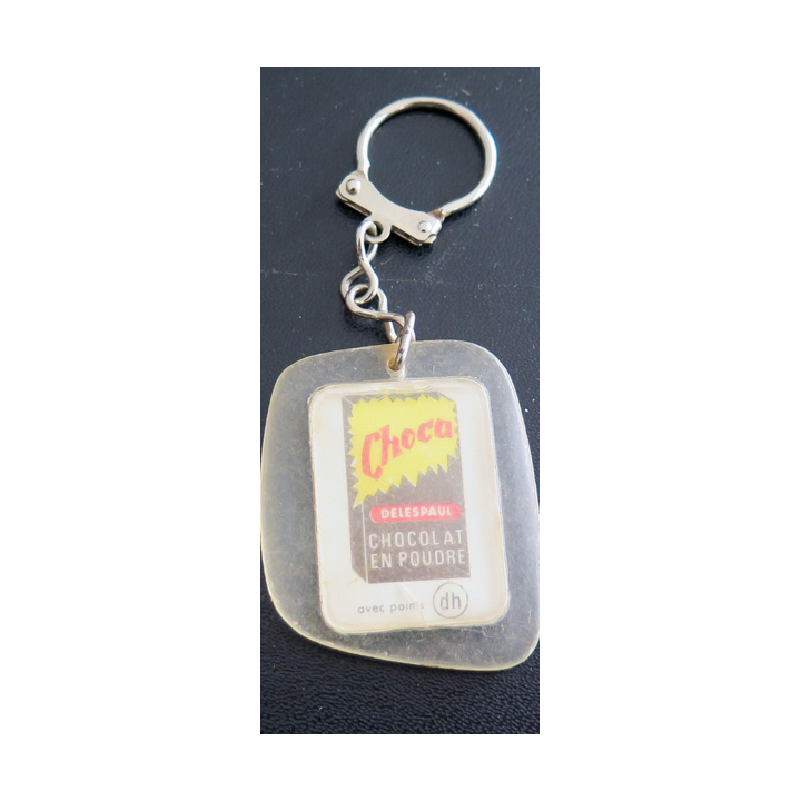 Porte clefs Vintage des années 1950-1960 : Chocolat Biscuits confiserie Delespaul