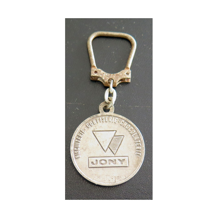 Porte clefs Vintage des années 1950-1960 : Biscuiterie confiserie Chocolaterie Jony