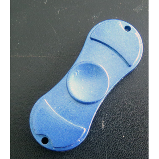 Hand Spinner 6 cm de longueur anti stress bleu en métal avec son coffret