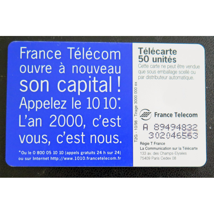 Carte téléphonique télécarte 50 France Télécom l'An 2000
