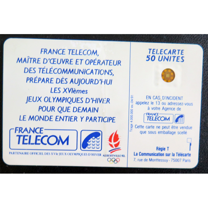 Carte téléphonique télécarte 50 XV° Jeux olympiques d'Hiver
