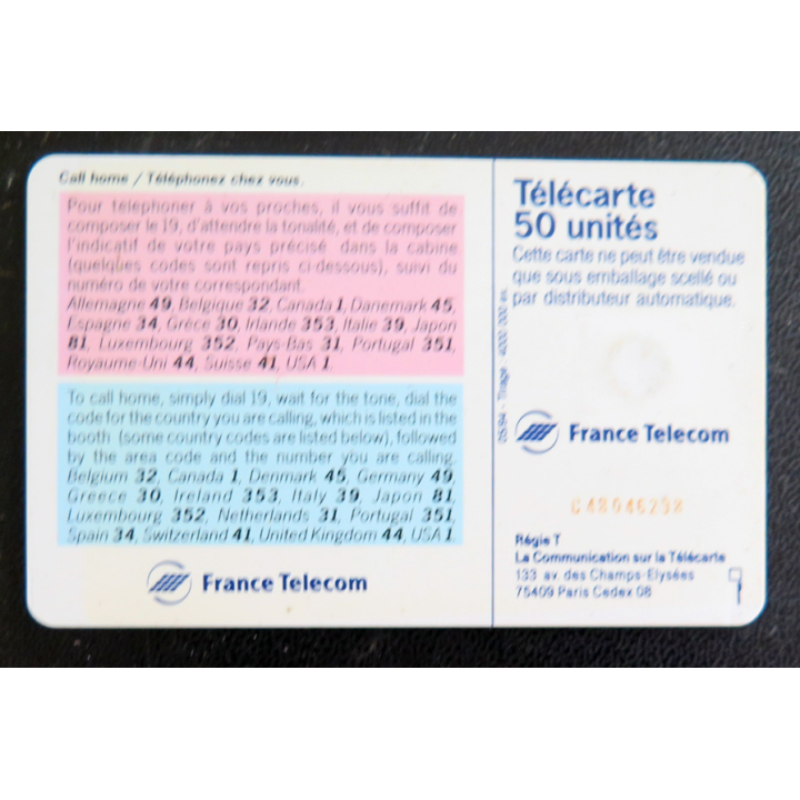 Carte téléphonique télécarte 50 Call Home
