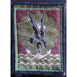 11° DP : insigne tissu basse visibilité de la 11° division parachutiste sur fond noir velours (17° RGP) sur velcro