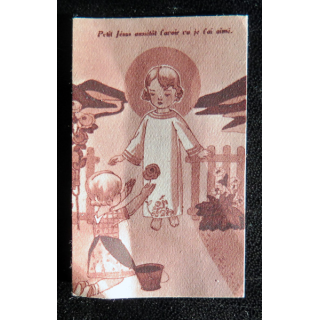 IMAGE PIEUSE : petite image d'enfant "Petit Jésus aussitôt t'avoir vu je t'ai aimé" 3,8 x 6 cm