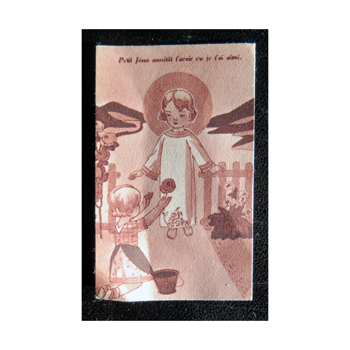 IMAGE PIEUSE : petite image d'enfant "Petit Jésus aussitôt t'avoir vu je t'ai aimé" 3,8 x 6 cm
