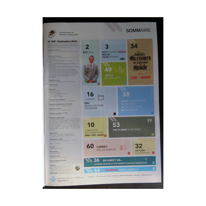 L'ÉPAULETTE n° 230 Sept 2025 : Revue de l'épaulette sur armé pour l'avenir
