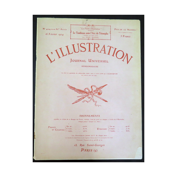 L'illustration n° 4224 82° Année 16 Février 1924 Les navires cabliers et plein d'autres articles