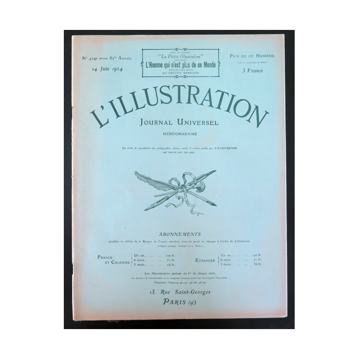 L'illustration n° 4241 82° Année 14 Juin 1924 La Crise présidentielle et plein d'autres articles