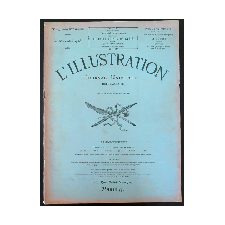 L'illustration n° 4471 86° Année 10 Novembre 1928 L'aveugle et le paralytique et plein d'autres articles