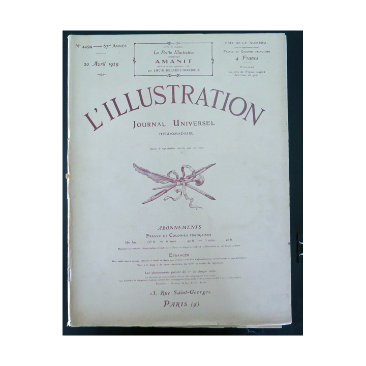 L'illustration n° 4494 87° Année 20 Avril 1929 Beethoven et plein d'autres articles