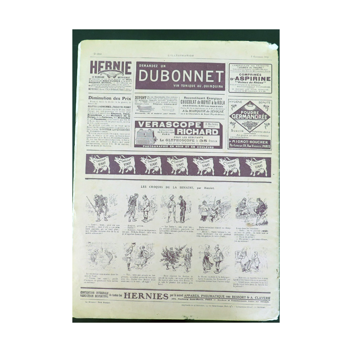 L'illustration n° 3740 72° Année 7 Novembre 1914 Les Grandes heures et plein d'autres articles